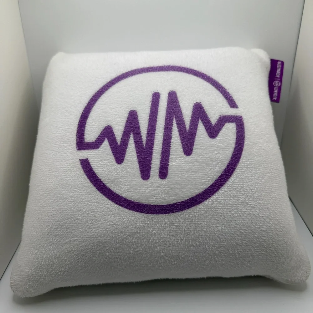 Wemade Wemix Plush Pillow Unisex Small White Purple Logo Tech Crypto Promo GDC